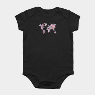 Wanderlust World Map Baby Bodysuit